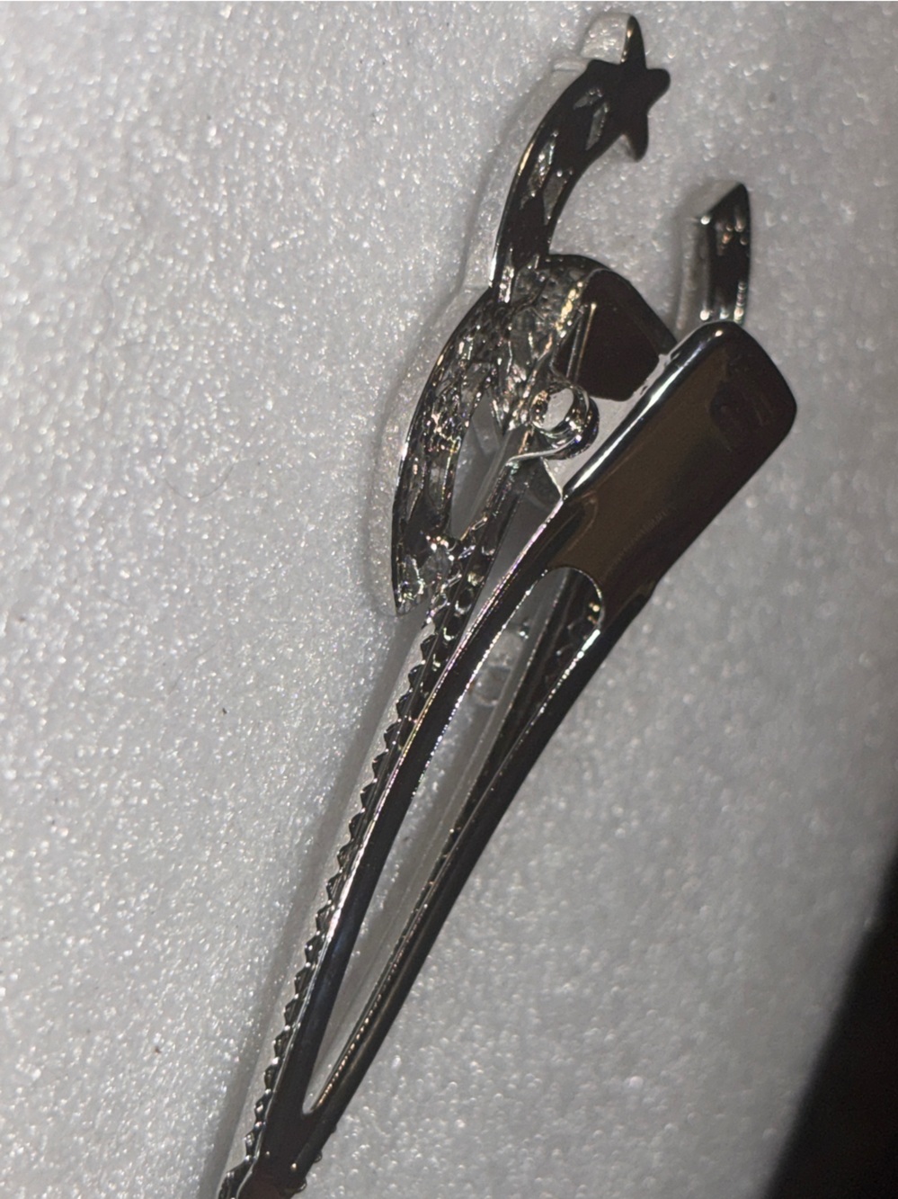 CHANEL Silver Crystal CC Logo Hair Clip - Picture 7 of 8